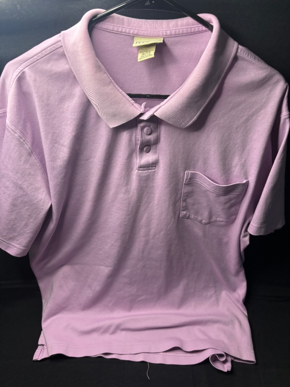 L.L.Bean Men's XL Pima Cotton Polo Shirt Light Pink Pocket Short Sleeve.